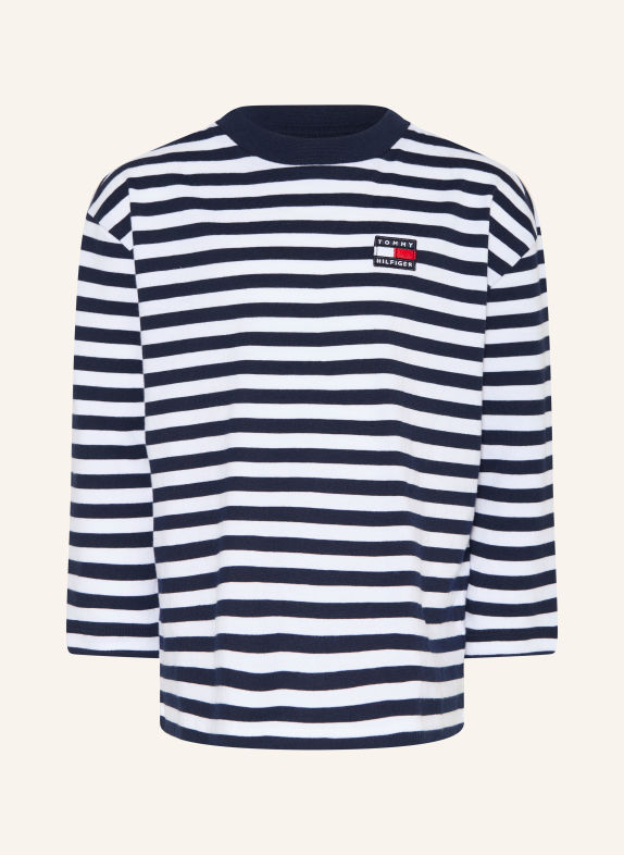 TOMMY HILFIGER T-shirt à manches longues BLANC / BLEU FONCÉ