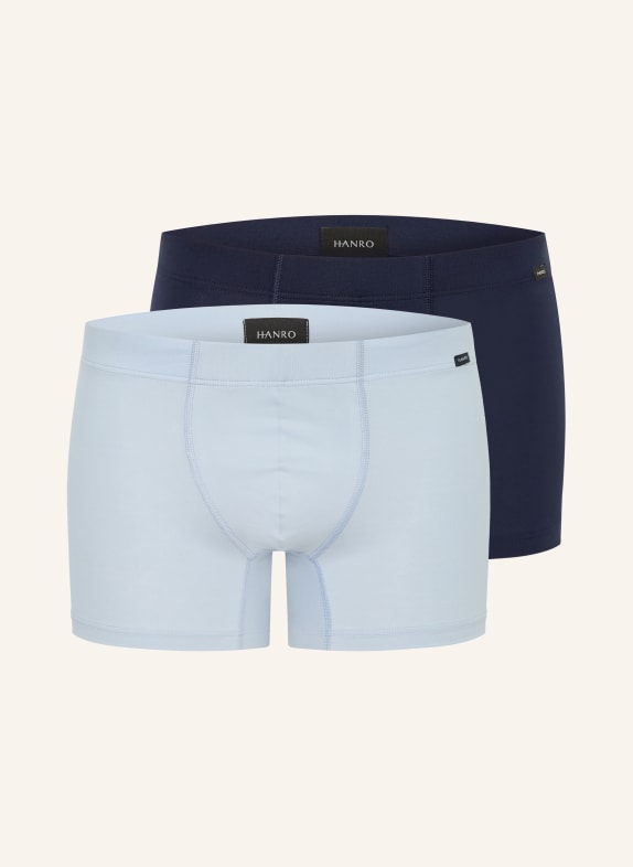 HANRO 2-pack boxer shorts COTTON ESSENTIALS LIGHT BLUE / DARK BLUE