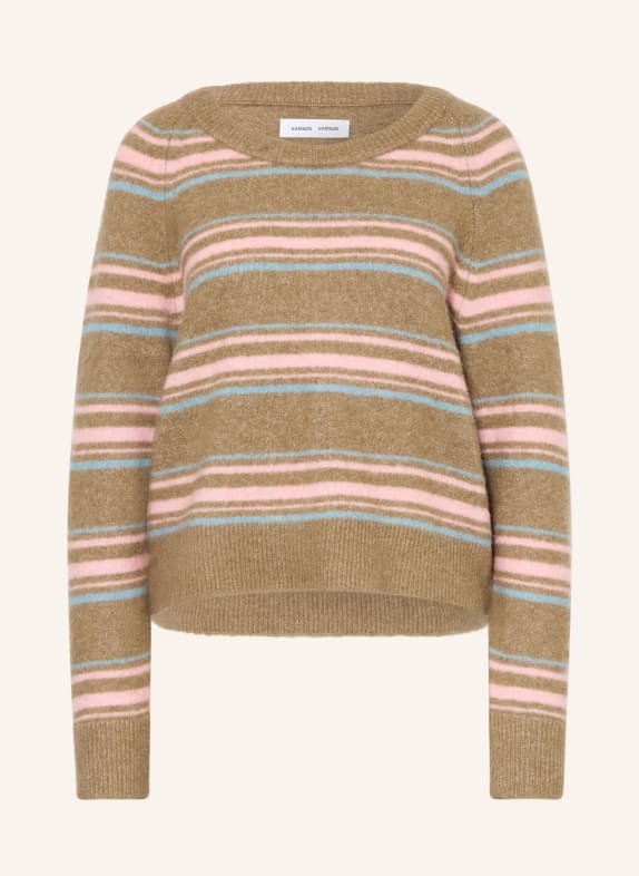 SAMSØE  SAMSØE Sweater NOR O-N SHORT with alpaca CAMEL / PINK / LIGHT BLUE