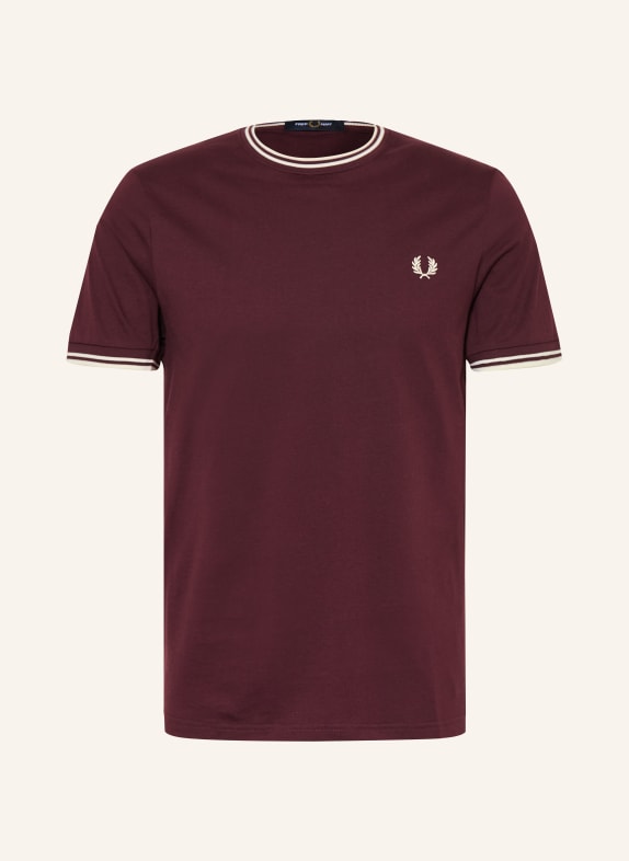 FRED PERRY tričko TMAVĚ ČERVENÁ