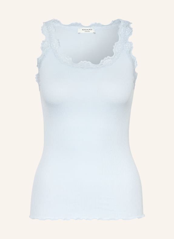 rosemunde Hedvábný top BABETTE s krajkami TMAVĚ MODRÁ