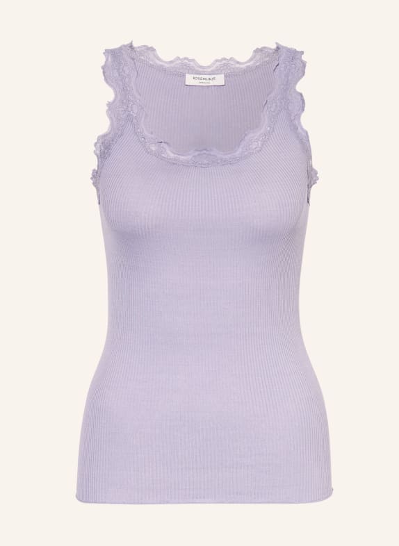 rosemunde Hedvábný top BABETTE s krajkami FIALOVÁ
