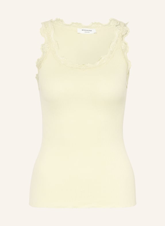 rosemunde Hedvábný top BABETTE s krajkami ŽLUTÁ