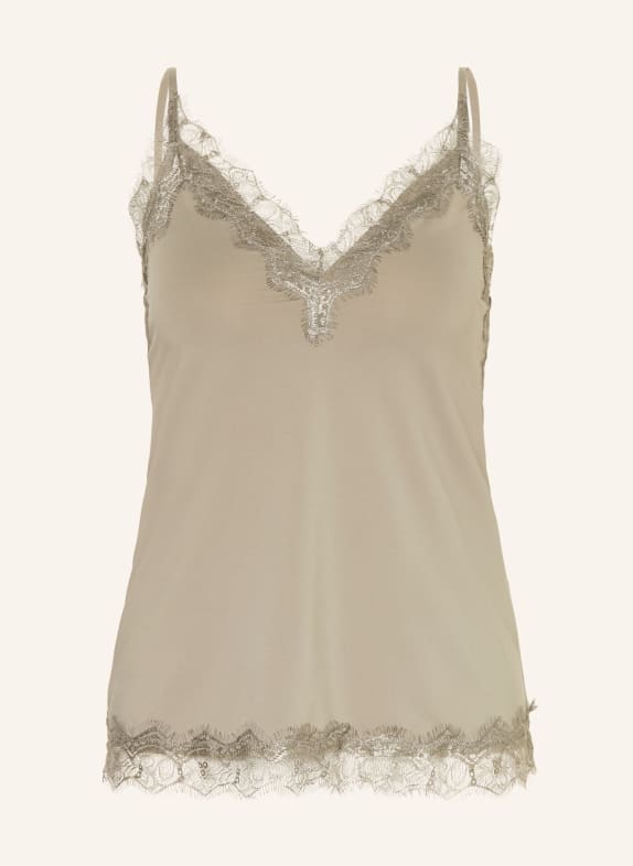 rosemunde Top BILLIE s krajkou KHAKI