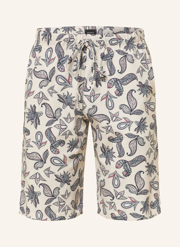 HANRO Lounge shorts NIGHT & DAY ECRU / DARK RED / DARK BLUE