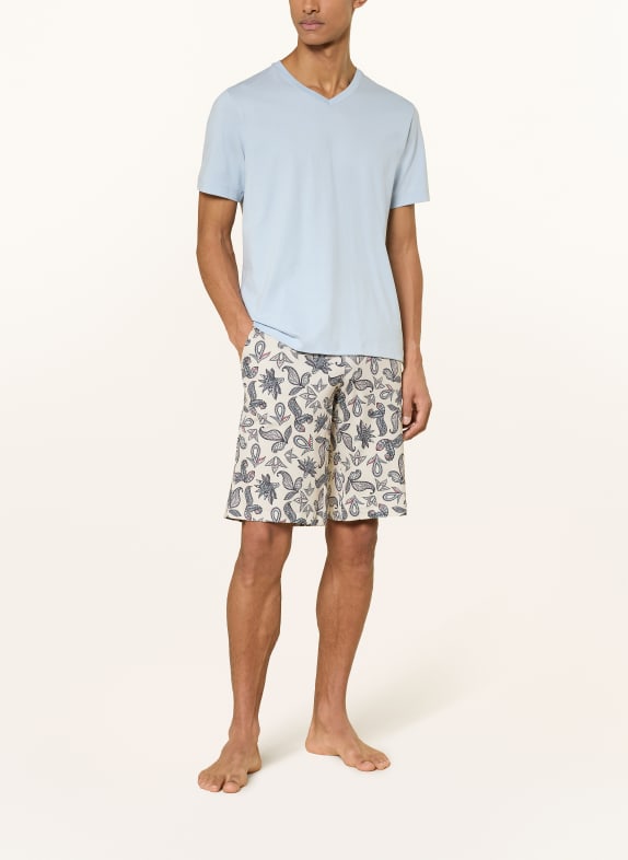 HANRO Loungeshorts NIGHT & DAY ECRU / MÖRKRÖD / MÖRKBLÅ
