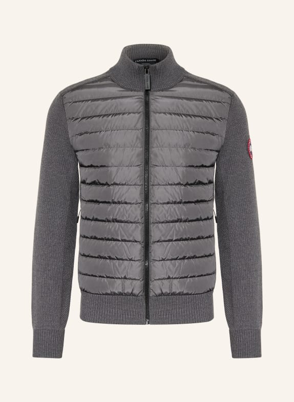 CANADA GOOSE Strickjacke HYBRDIGE im Materialmix DUNKELGRAU