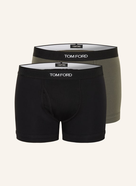 TOM FORD 2er-Pack Boxershorts SCHWARZ / KHAKI
