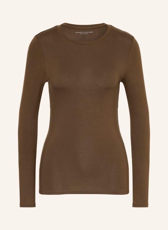 MAJESTIC FILATURES T-shirt à manches longues MARRON FONCÉ