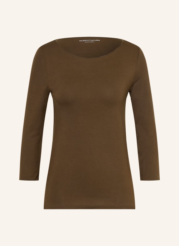 MAJESTIC FILATURES T-shirt à manches 3/4 MARRON FONCÉ