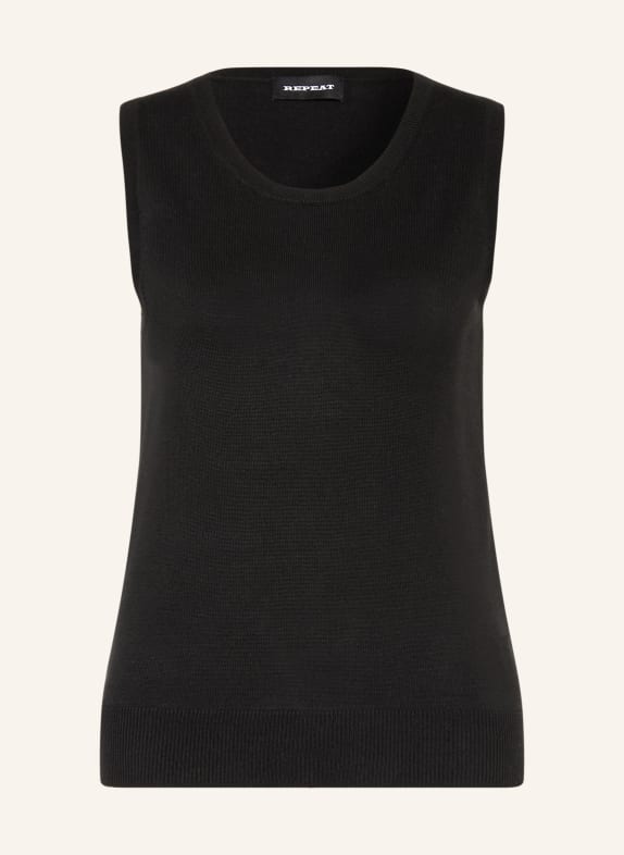 REPEAT Pletený top ČERNÁ