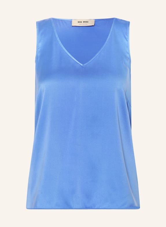 MOS MOSH Halenkový top MMASTRID z hedvábí MODRÁ