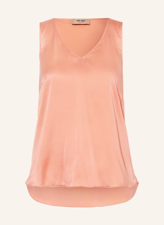 MOS MOSH Halenkový top MMASTRID z hedvábí TMAVĚ ORANŽOVÁ