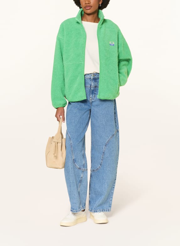 American Vintage Plyšová bunda HOKTOWN SVĚTLE ZELENÁ