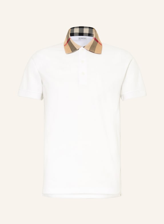 BURBERRY Polo piqué CODY BLANC / COGNAC / NOIR