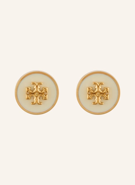 TORY BURCH Ohrstecker KIRA ENAMEL GOLD / WEISS