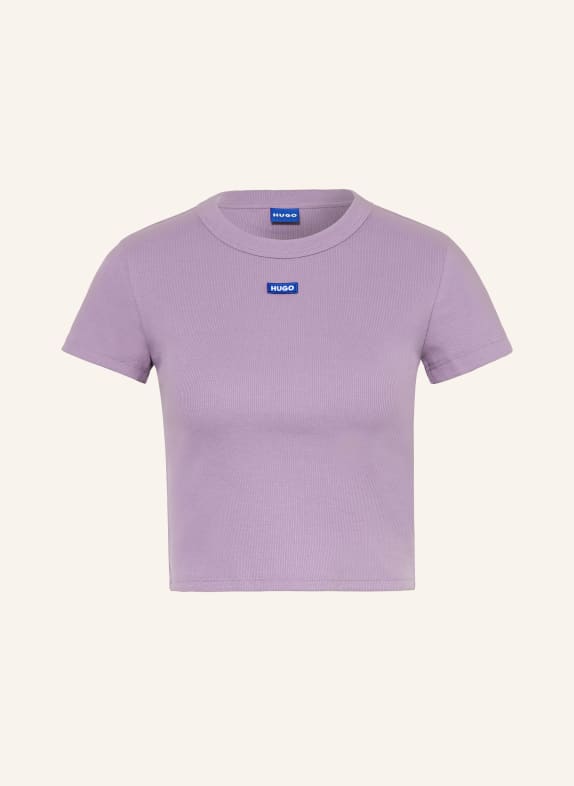 HUGO Cropped tričko SVĚTLE FIALOVÁ