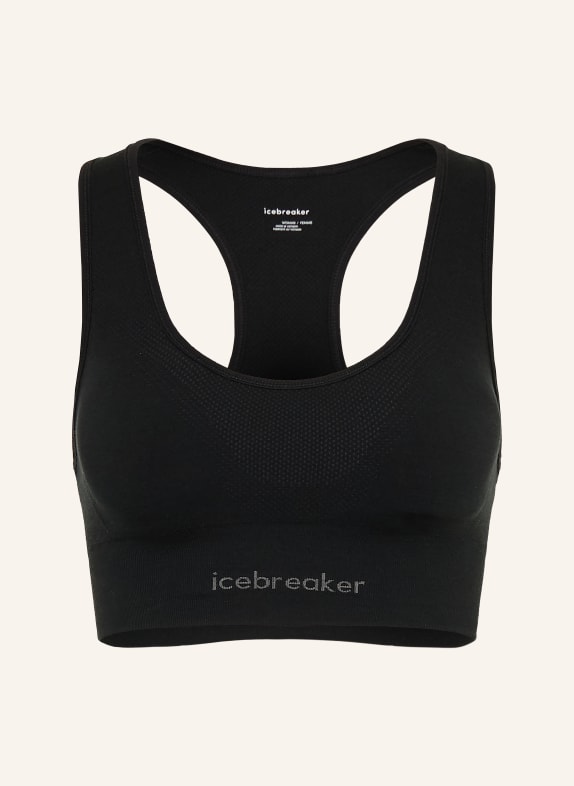 icebreaker Sport-BH 260 ZONEKNIT SEAMLESS mit Merinowolle SCHWARZ / GRAU