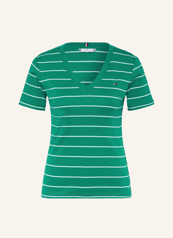 TOMMY HILFIGER T-Shirt GRÜN / WEISS
