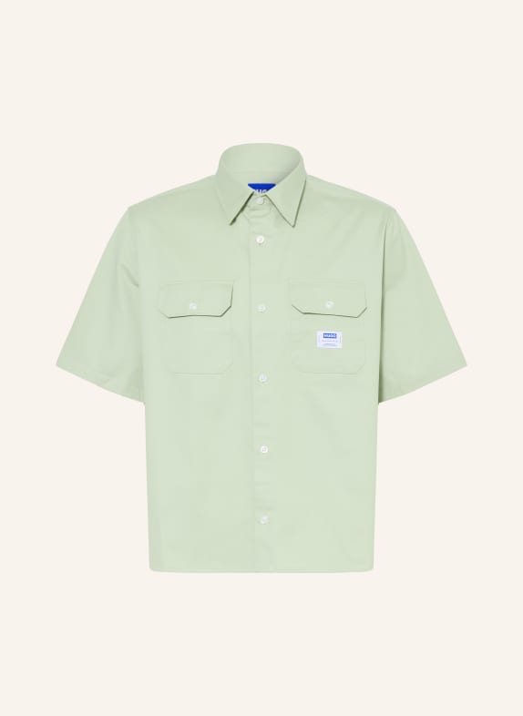 HUGO Koszula z krótkim rękawem EKYNO comfort fit JASNOZIELONY