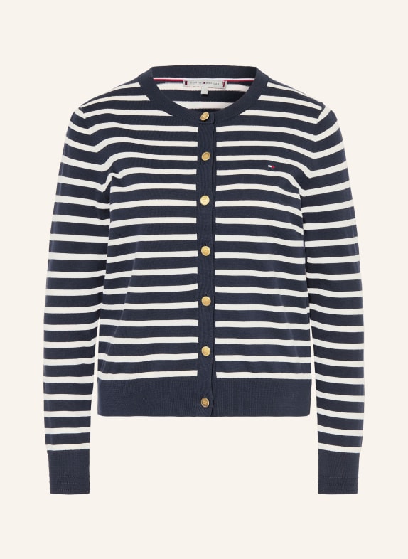 TOMMY HILFIGER cardigan BLEU FONCÉ / BLANC