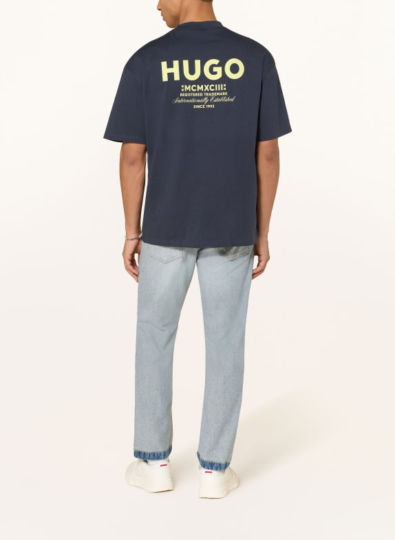 HUGO T-shirt NALONO DONKERBLAUW