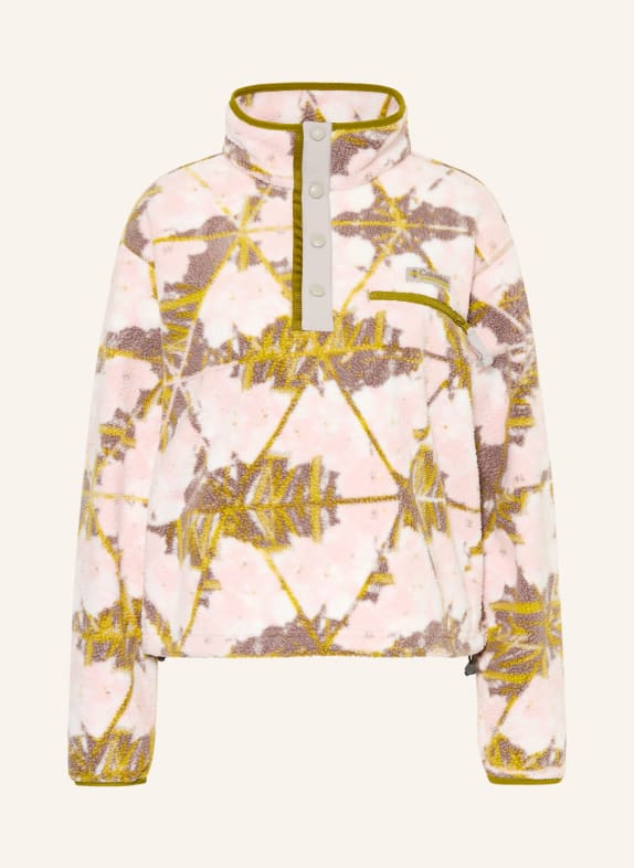 Columbia Fleecový svetr troyer HELVETIA™ II RŮŽOVÁ / OLIVOVÁ / BÍLÁ