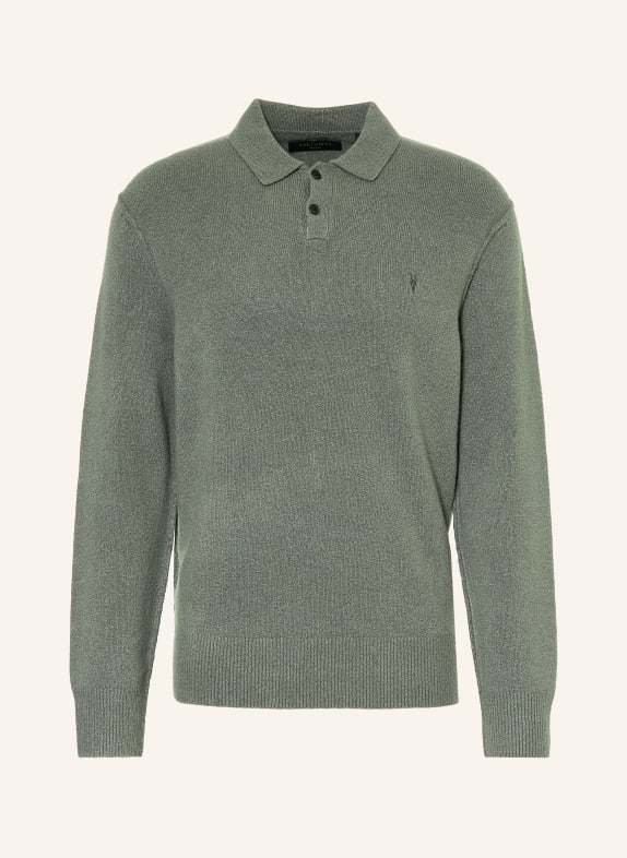ALLSAINTS Strick-Poloshirt STATTEN HELLGRÜN