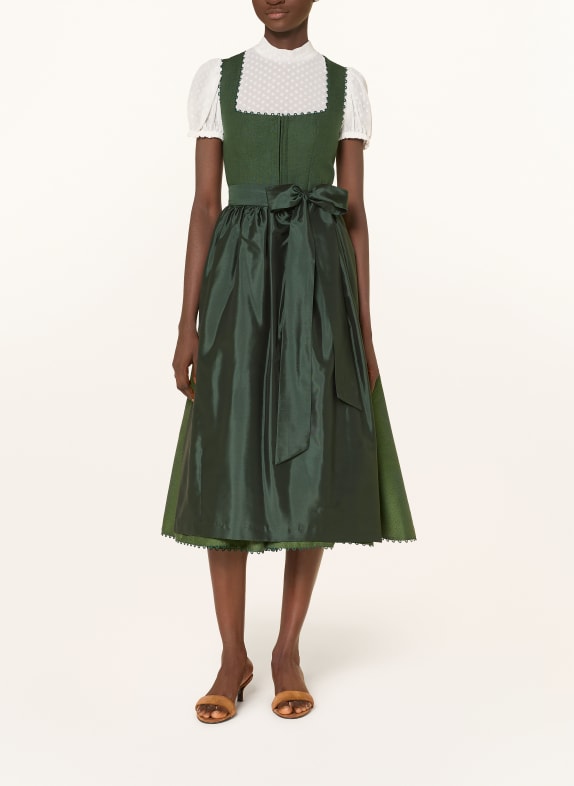 KINGA MATHE Dirndl MÜNCHEN met linnen DONKERGROEN / GROEN