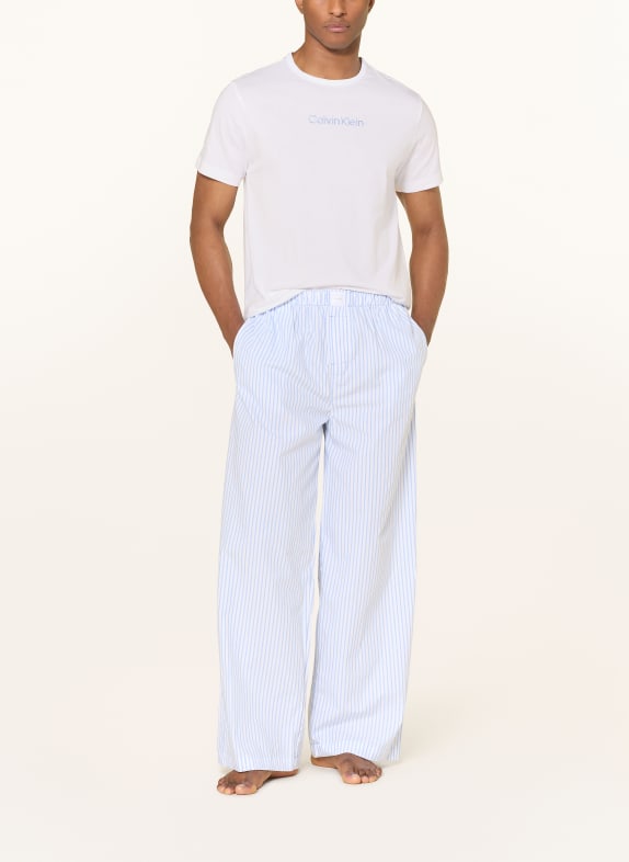 Calvin Klein slaapshirt WIT / LICHTBLAUW