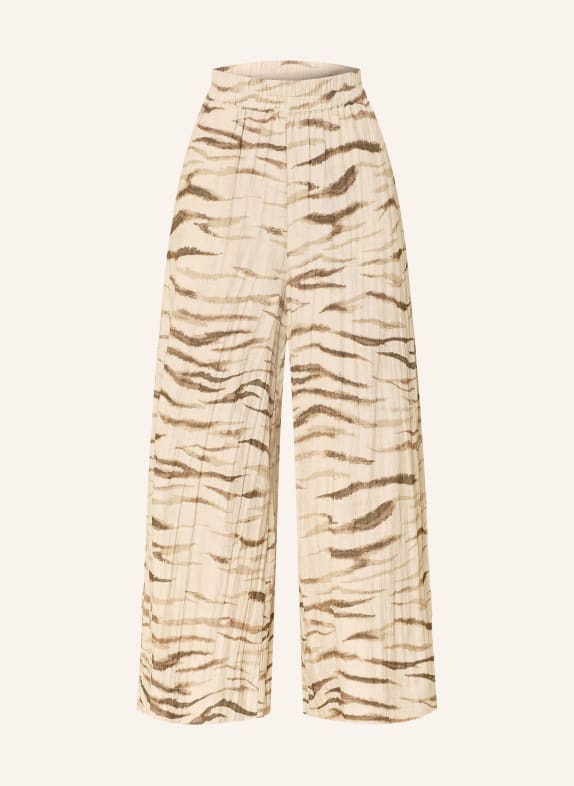 MSCH COPENHAGEN Wide leg trousers MSCHMIRABELLE MICHELLE BEIGE / BROWN / BLACK