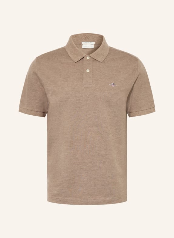 GANT Polokošile z piké Regular Fit HNĚDÁ