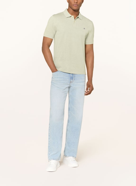 GANT Tricou polo din piqué, croială regulară VERDE DESCHIS