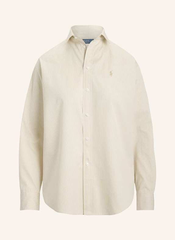 POLO RALPH LAUREN Košilová halenka VELBLOUDÍ / BÍLÁ