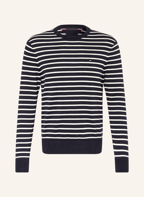 TOMMY HILFIGER Pullover DUNKELBLAU / WEISS
