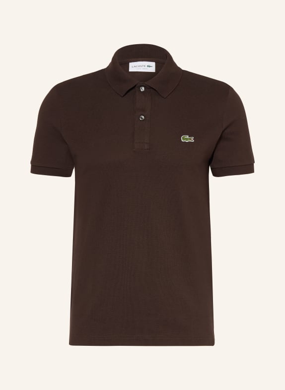 LACOSTE Piqué-Poloshirt Slim Fit DUNKELBRAUN