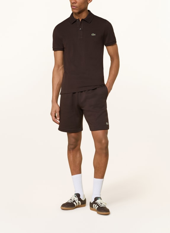 LACOSTE Piqué poloshirt Slim Fit MARRON FONCÉ