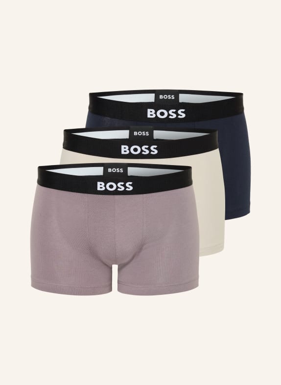 BOSS 3er-Pack Boxershorts ONE HELLGRAU / TAUPE / SCHWARZ