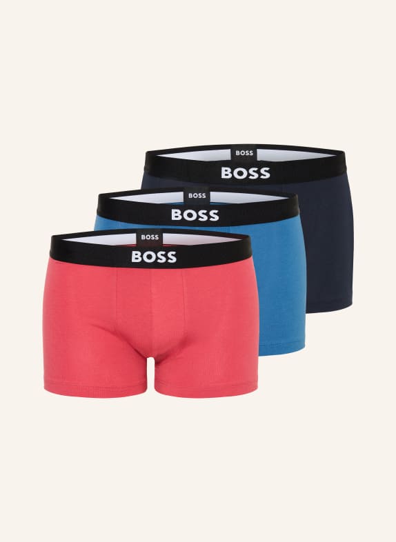 BOSS 3er-Pack Boxershorts ONE HELLROT / DUNKELBLAU / BLAU