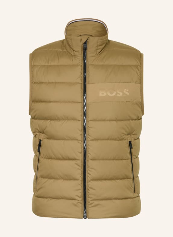 BOSS Prošívaná vesta CENITO OLIVOVÁ