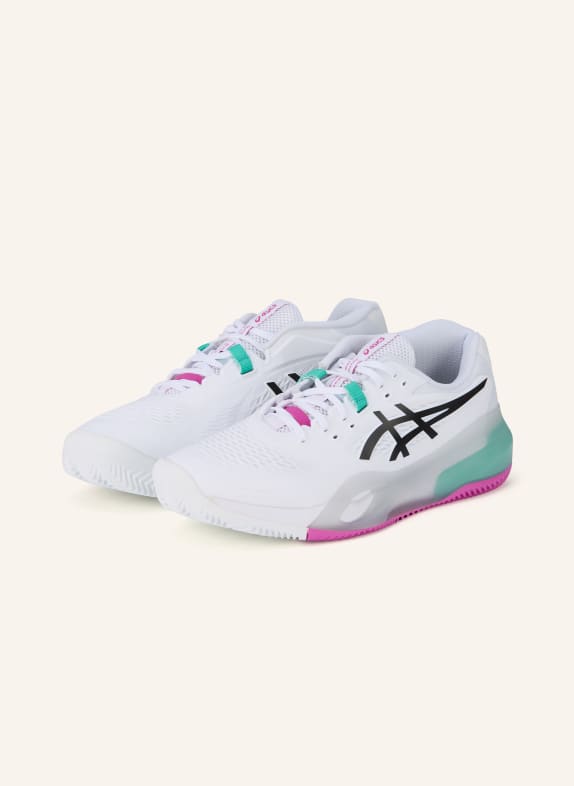 ASICS GEL-RESOLUTION X CLAY tennis shoes WHITE / PURPLE / TURQUOISE