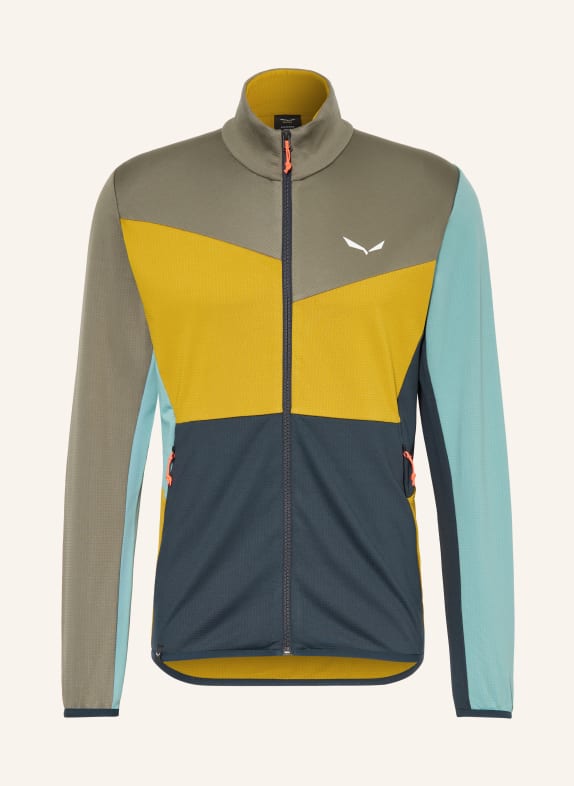 SALEWA Bunda Midlayer PUEZ CAMMINO PETROLEJOVÁ / TMAVĚ ŽLUTÁ / TYRKYSOVÁ