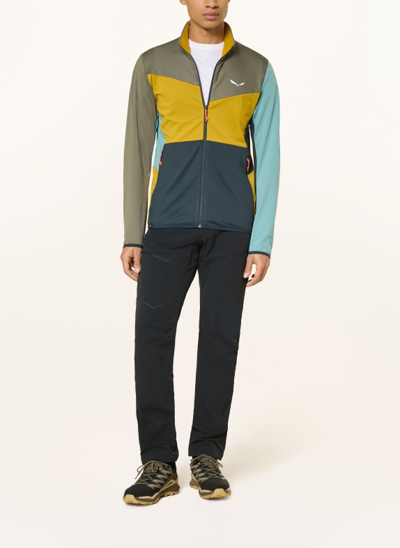 SALEWA Midlayer-jas PUEZ CAMMINO PETROL / DONKERGEEL / TURQUOISE