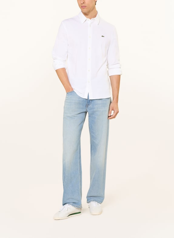 LACOSTE Piqué-overhemd Slim Fit WIT