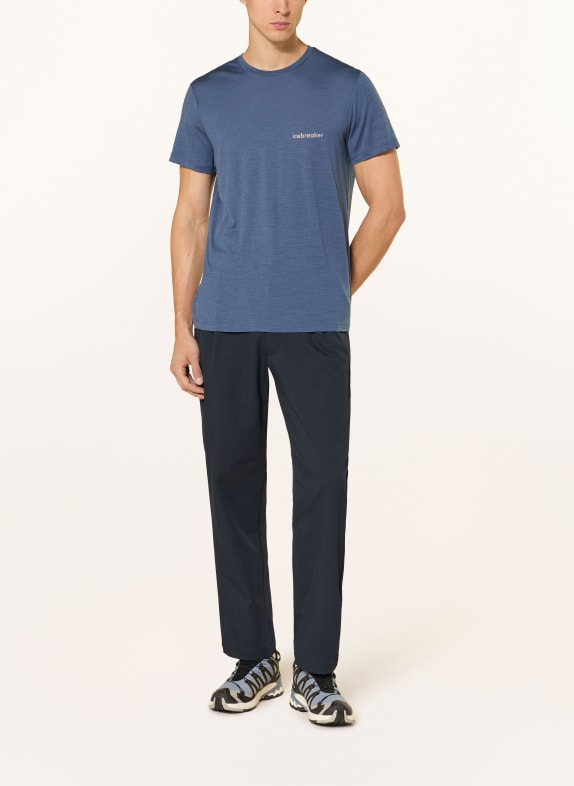 icebreaker T-shirt van merinowol BLAUW