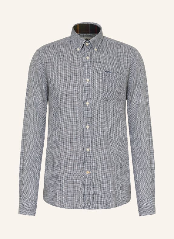 Barbour Leinenhemd LINTON Tailored Fit DUNKELBLAU / WEISS