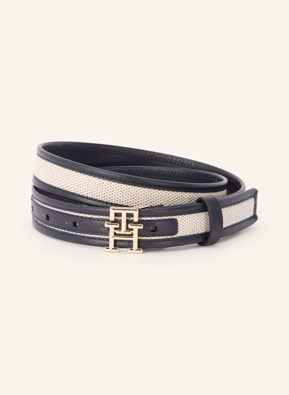 TOMMY HILFIGER Belt WHITE / DARK BLUE