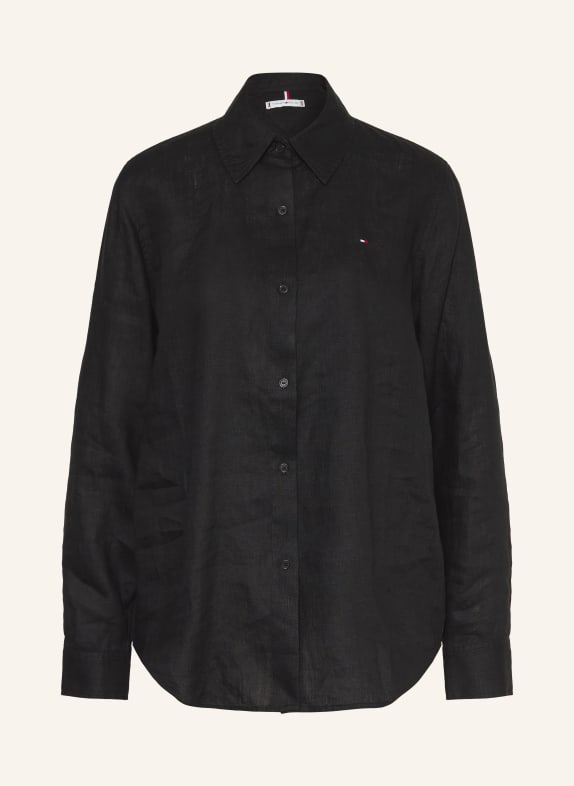 TOMMY HILFIGER Shirt blouse made of linen BLACK