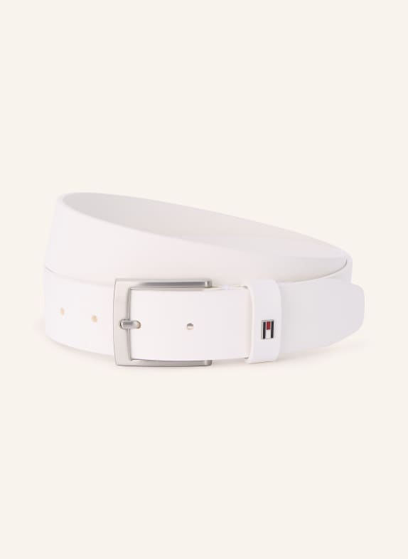 TOMMY HILFIGER Ledergürtel ADAN WEISS / SILBER