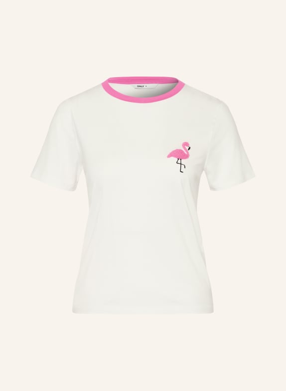 ONLY Tričko BÍLÁ / RŮŽOVÁ